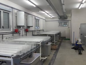 Instalación de simulación de ríos de Orgaus para experimentos de biodiversidad en la UPV/EHU