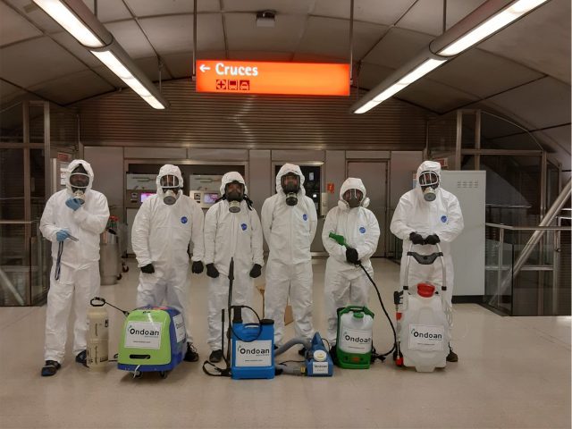ONDOAN realiza las labores de desinfección en las estaciones de Metro Bilbao